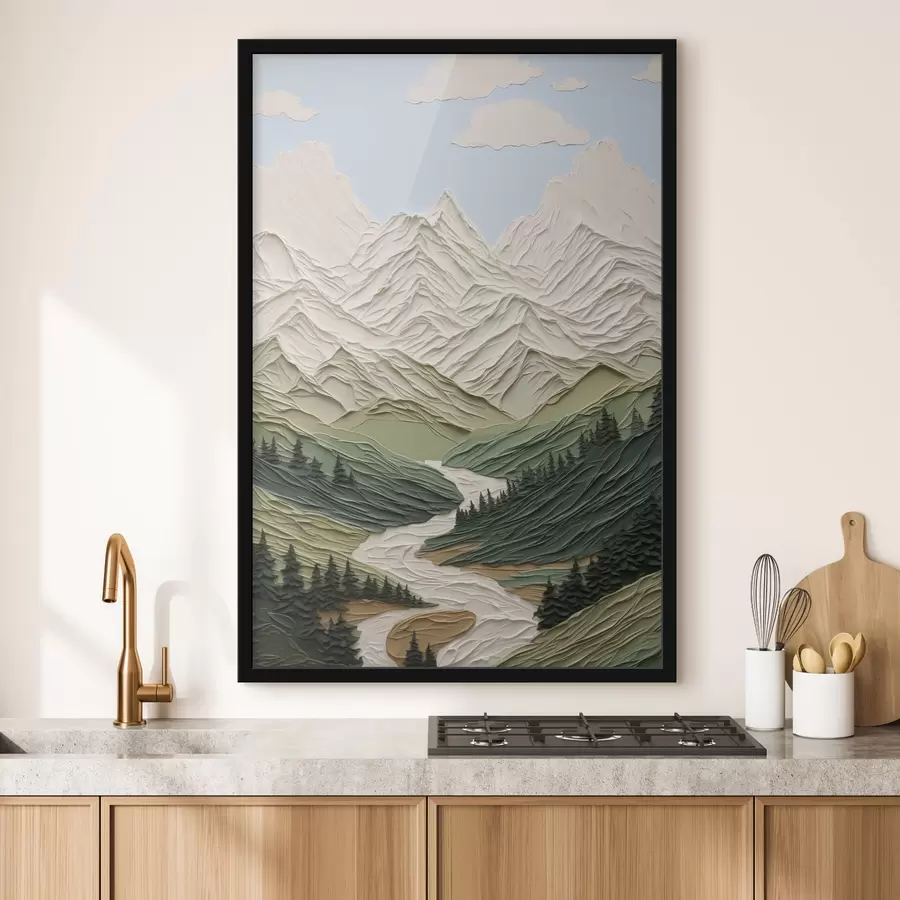  Peintures Paysage de montagne imitation coups de pinceau f42590