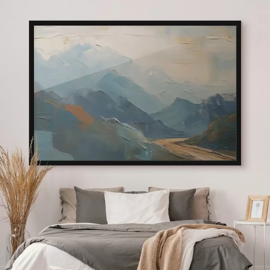 Fotobehang Bergen abstractie imitatie penseelstreken f42592