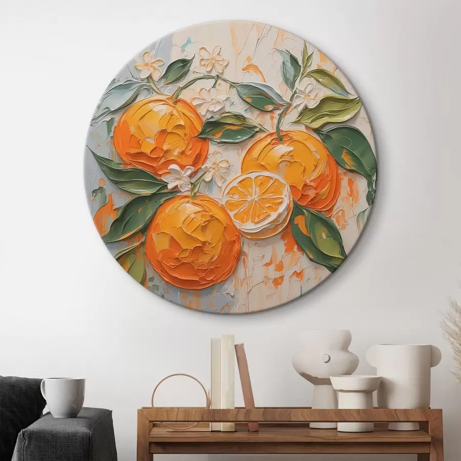  Schilderijen Sinaasappels abstracte imitatie penseelstreken r42591