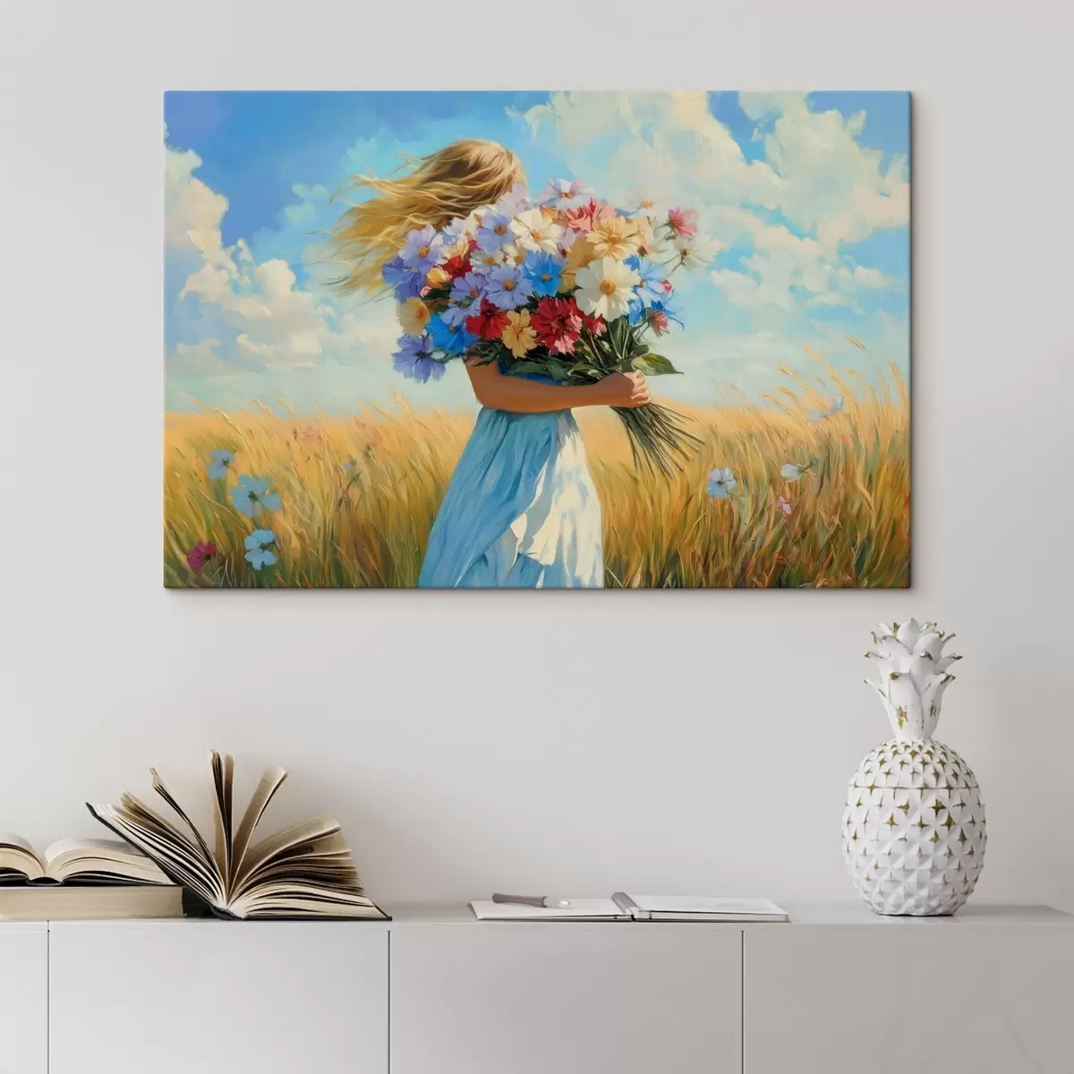  Schilderijen Meisje met wilde bloemen s42599