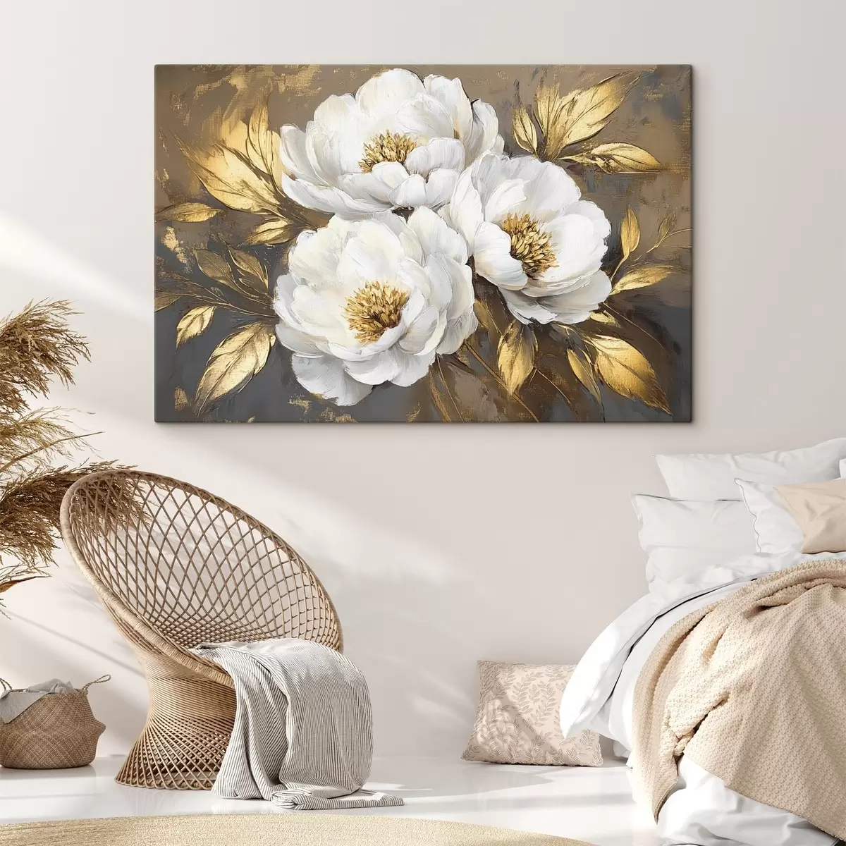  Schilderijen Drie witte bloemen s42604