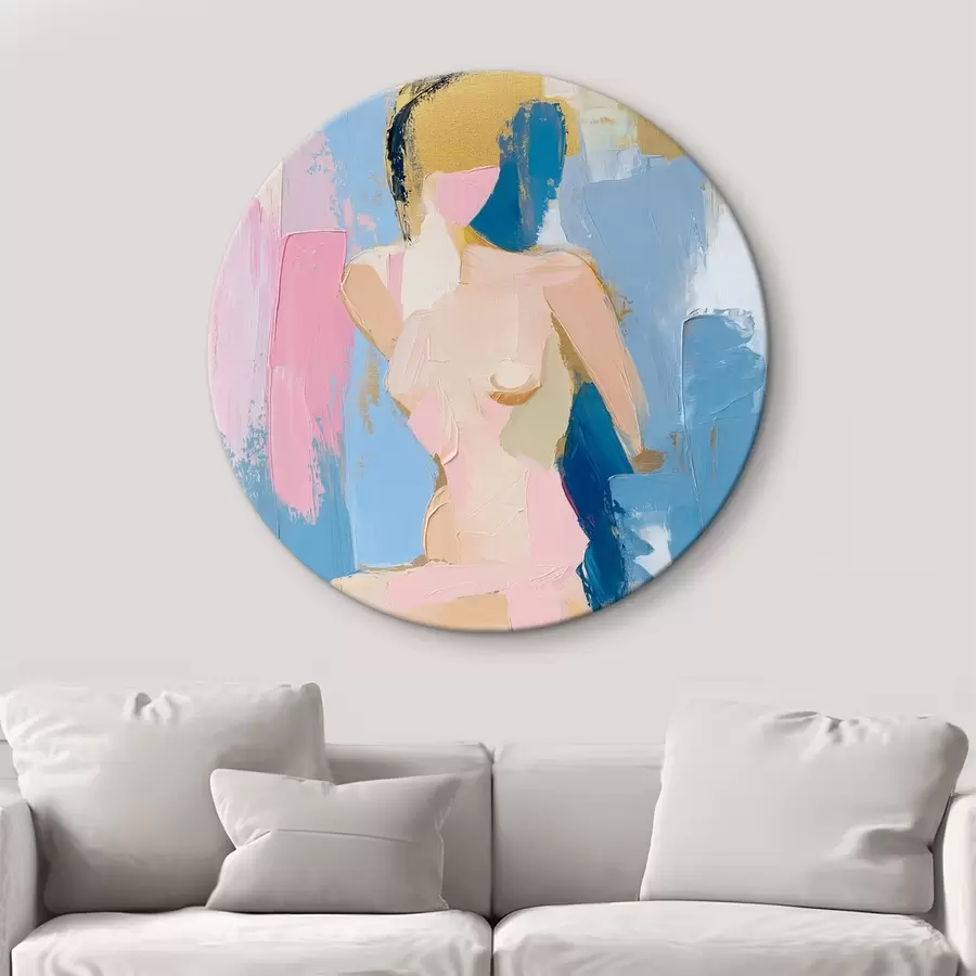  Schilderijen Een abstracte tekening van een meisje gemaakt met verfstreken r42609