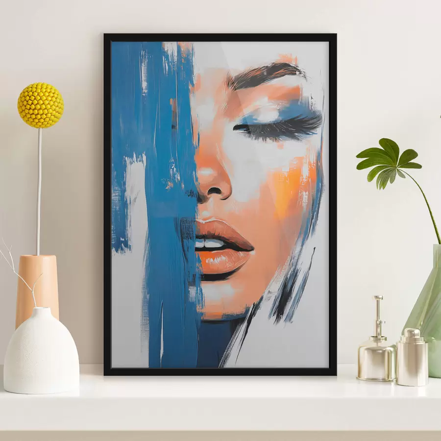 Fotobehang Portret van een vrouw met penseelstreken f42553