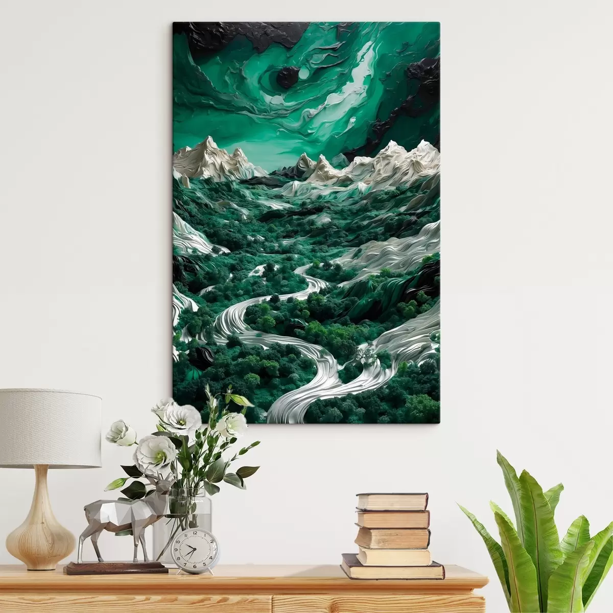  Schilderijen Abstact bergen en bos s42512