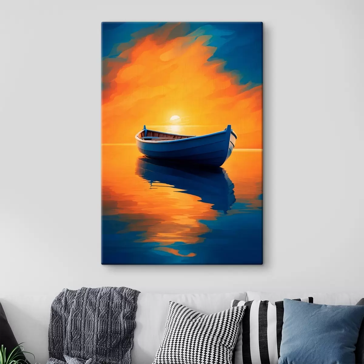  Peintures Bateau en mer au coucher du soleil s42536