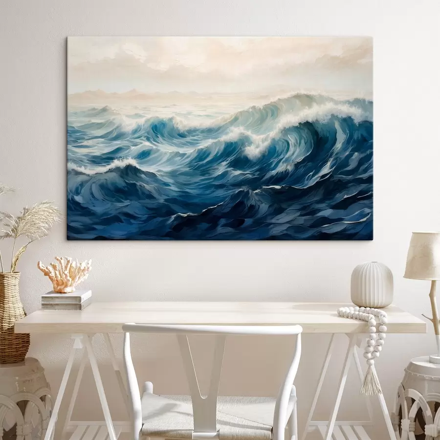  Peintures Vagues déchaînées dans le brouillard s42541