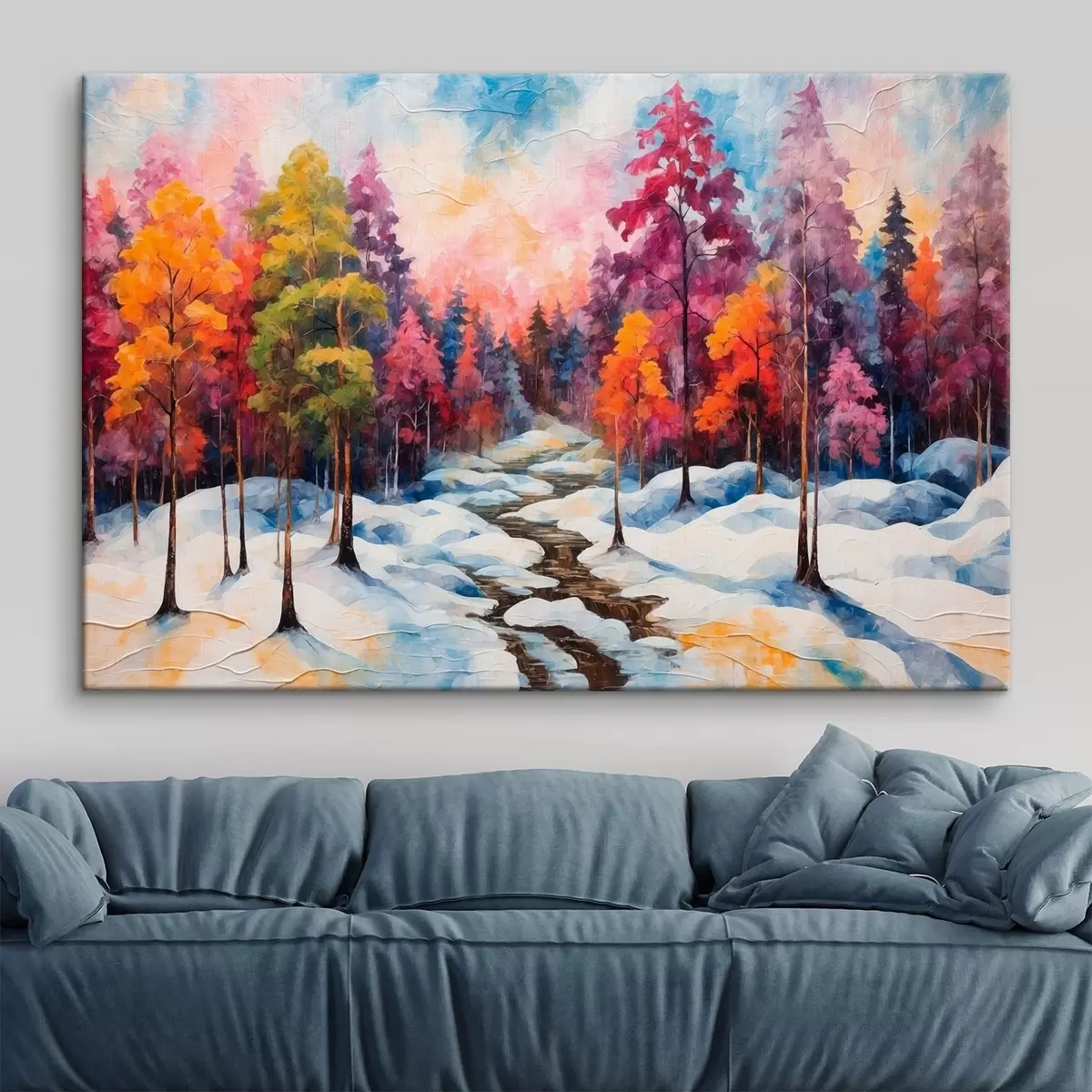  Peintures Forêt en hiver, peinture à l'aquarelle s42549