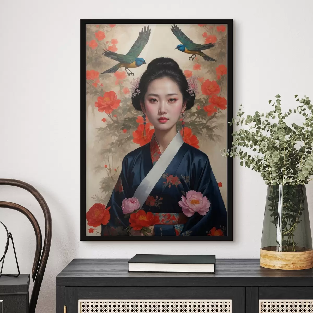 Poster Japans meisje in kimono f42511