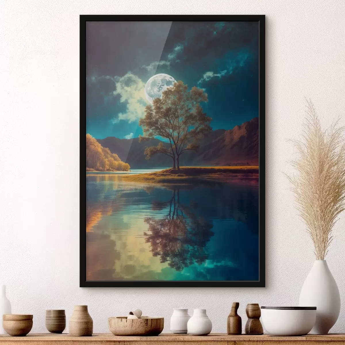 Affiche Arbre au milieu du lac f42520