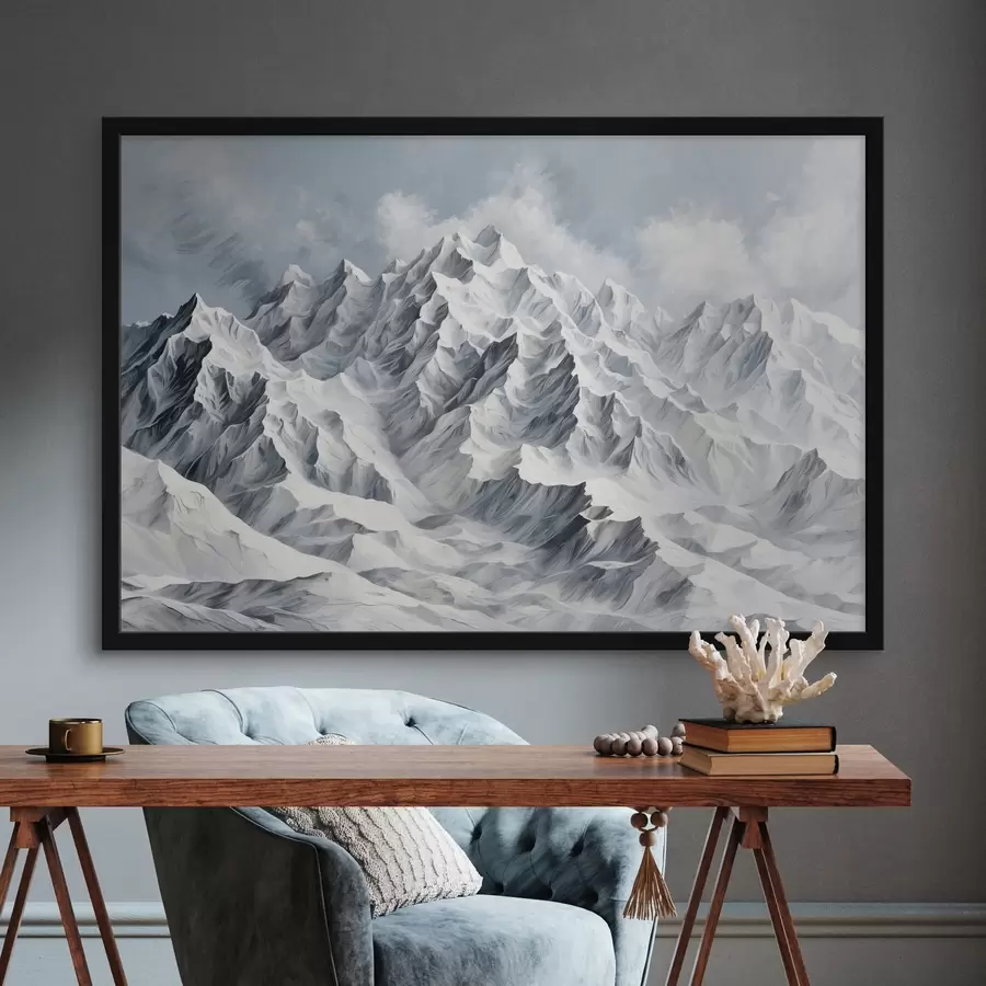 Fotobehang Witte besneeuwde bergen f42542