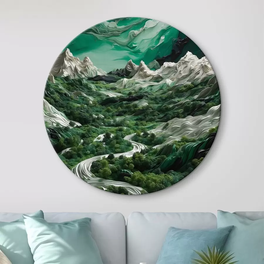  Schilderijen Abstact bergen en bos r42512