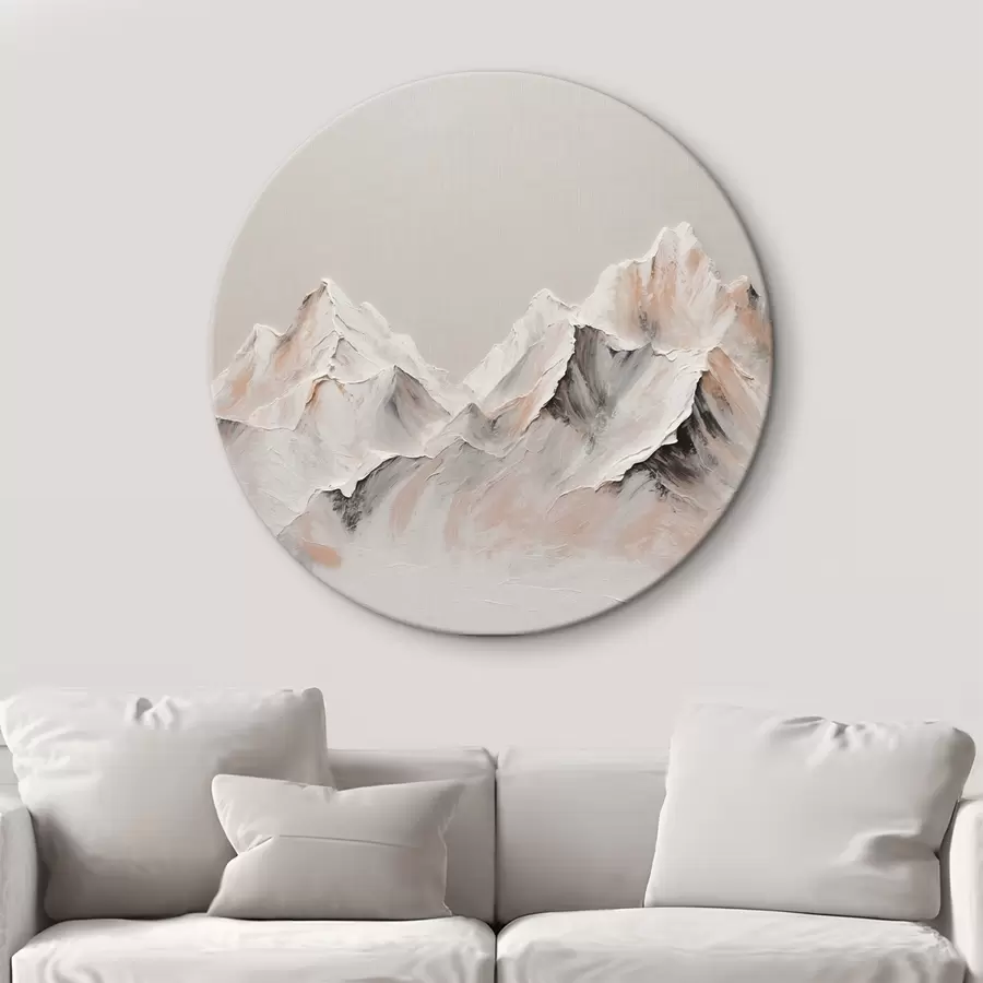  Schilderijen Bergen op witte achtergrond in olieverfschilderijstijl r42515