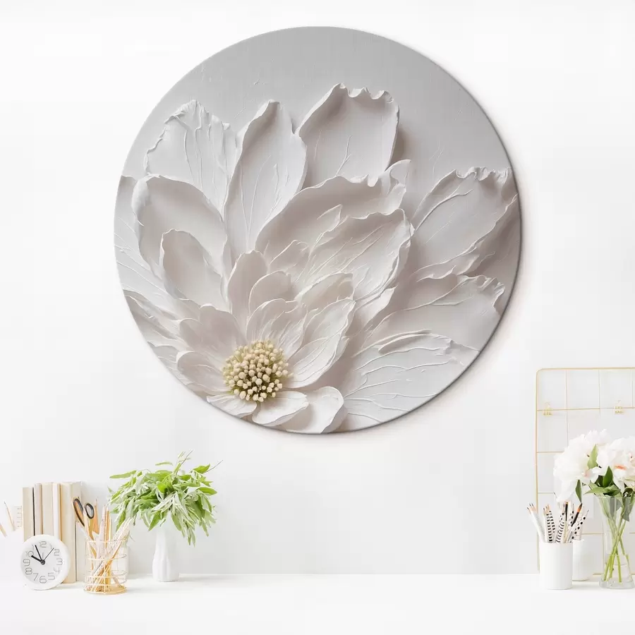  Schilderijen Witte bloem op witte achtergrond r42517