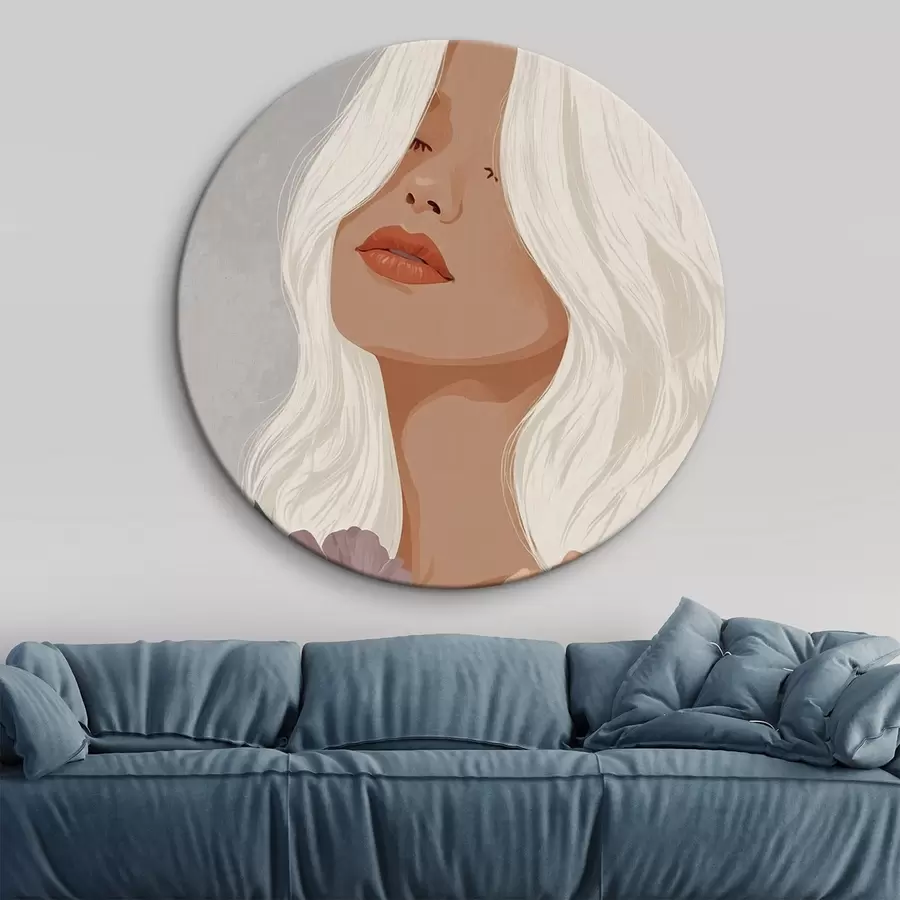  Schilderijen Meisje op grijze achtergrond in vectorgrafiek r42521