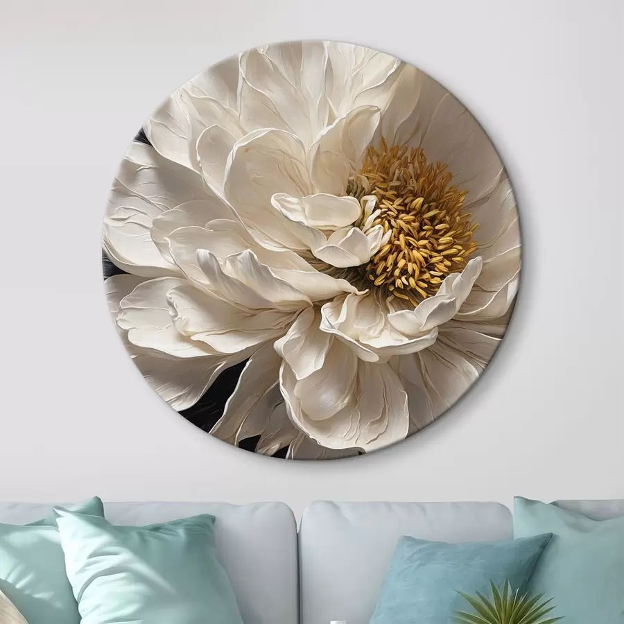  Schilderijen Witte bloem op blauw-beige achtergrond r42523