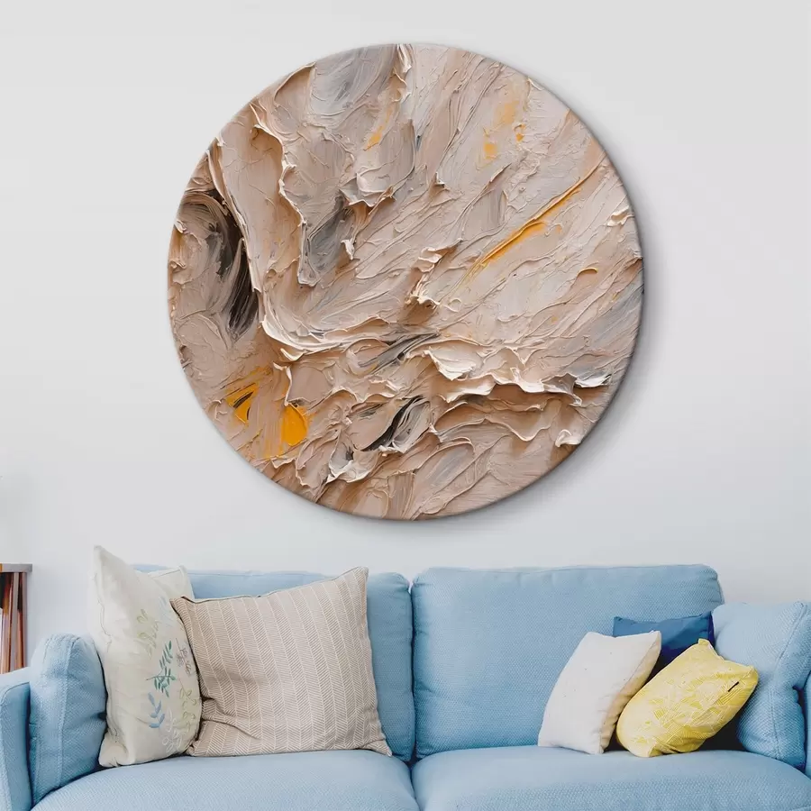  Schilderijen Abstract schilderij met zwarte en gele kleuren in olieverfstijl r42526