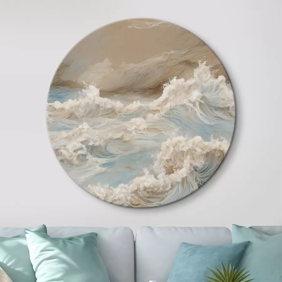 Papier peint photo Mer déchaînée abstraite dans le style de la peinture à l'huile r42539