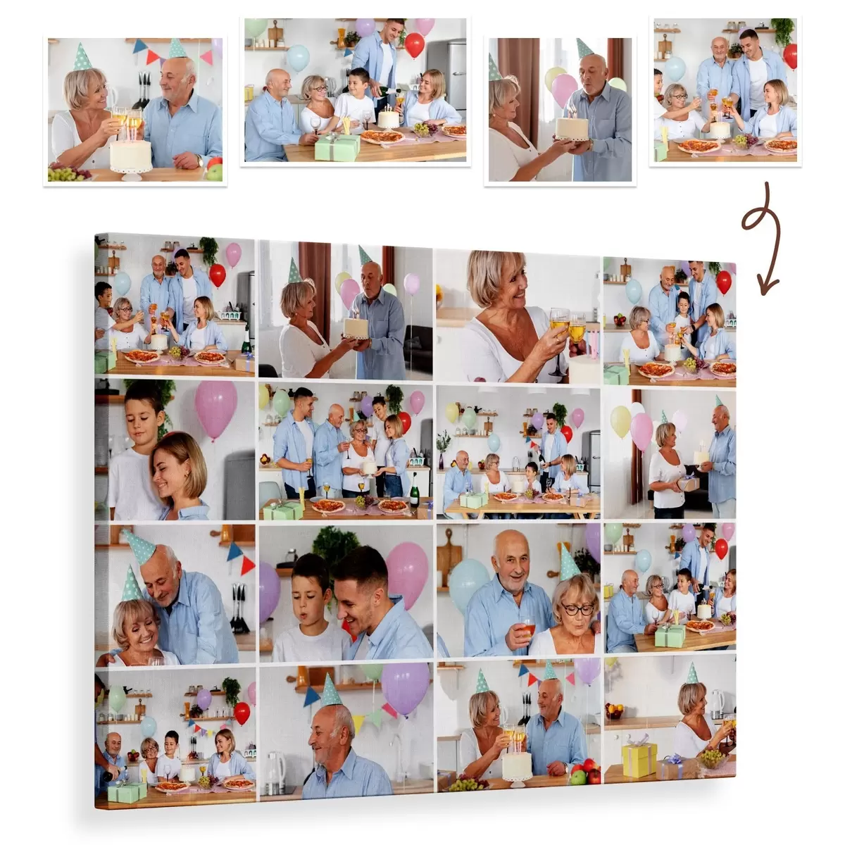  Schilderijen Fotocollage op canvas als cadeau voor het jubileum s42698
