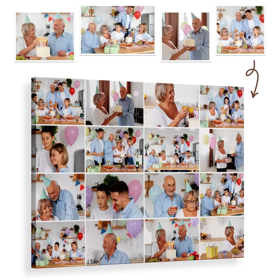  Peintures Collage de photos sur toile comme cadeau d'anniversaire s42698