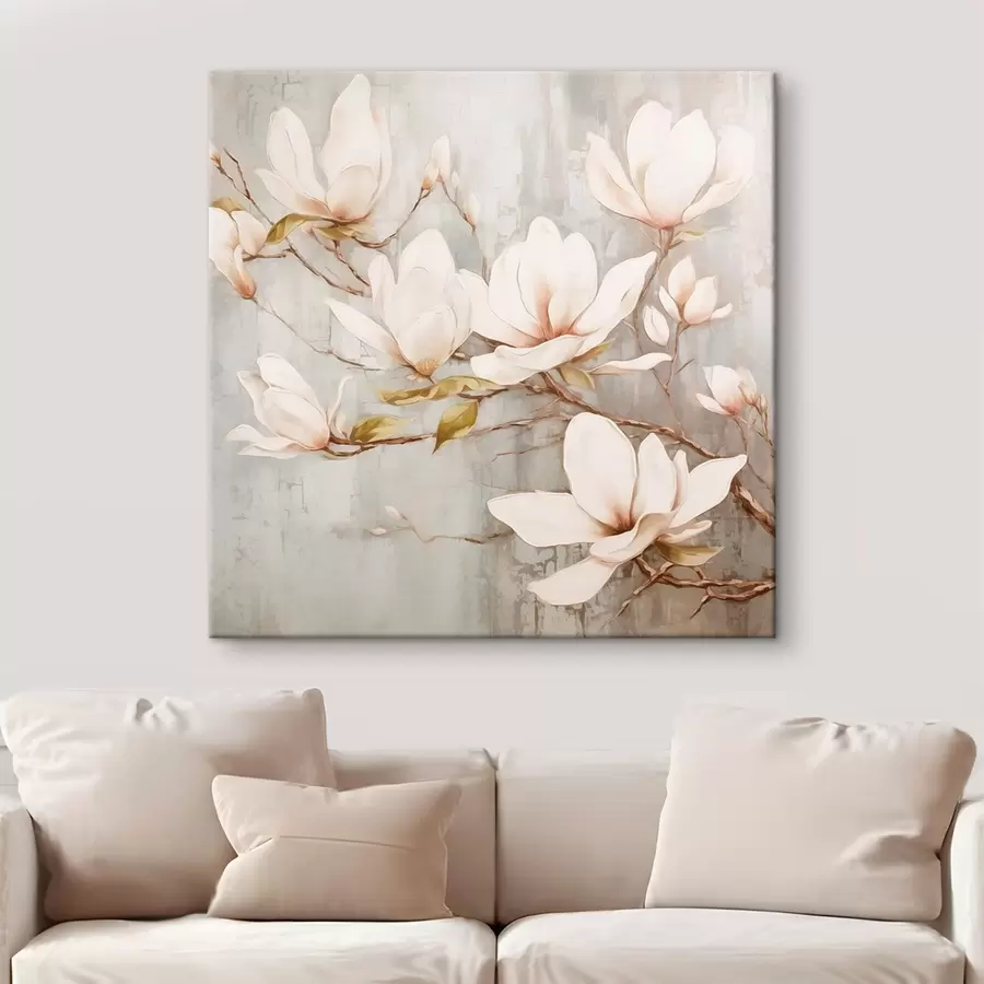  Schilderijen Tak met magnolia bloemen trend s42632