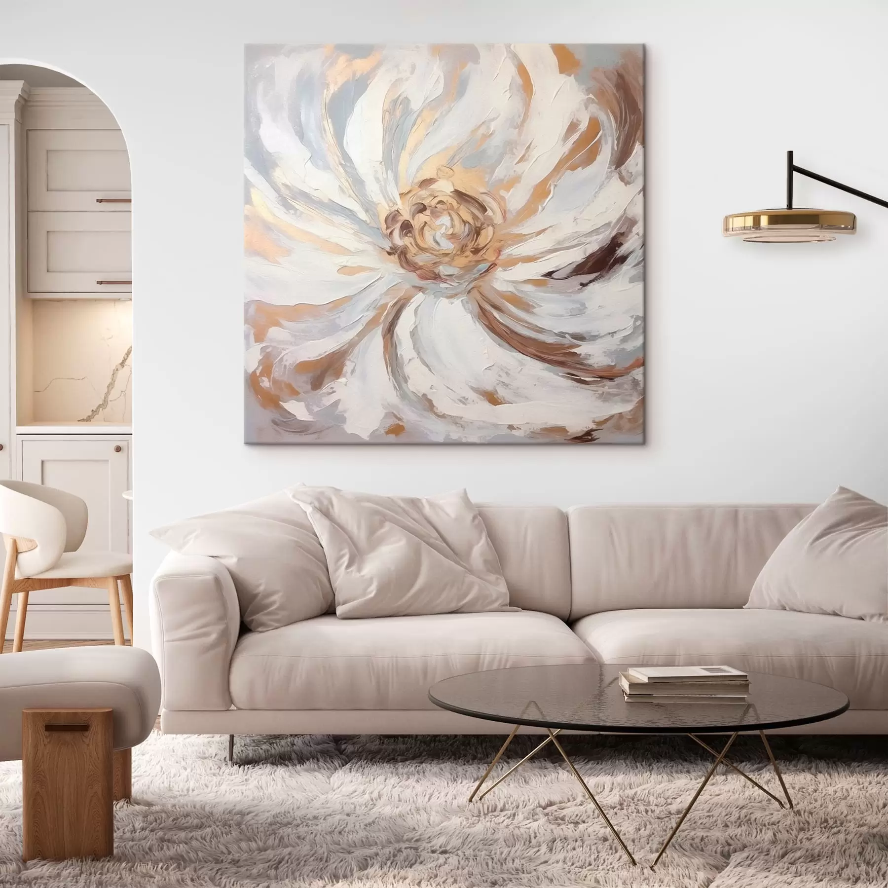  Peintures Tendance à la grande fleur blanche s42636