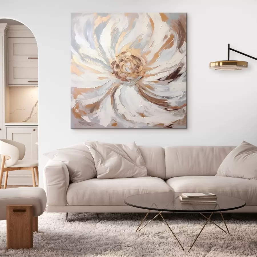  Schilderijen Grote witte bloementrend s42636