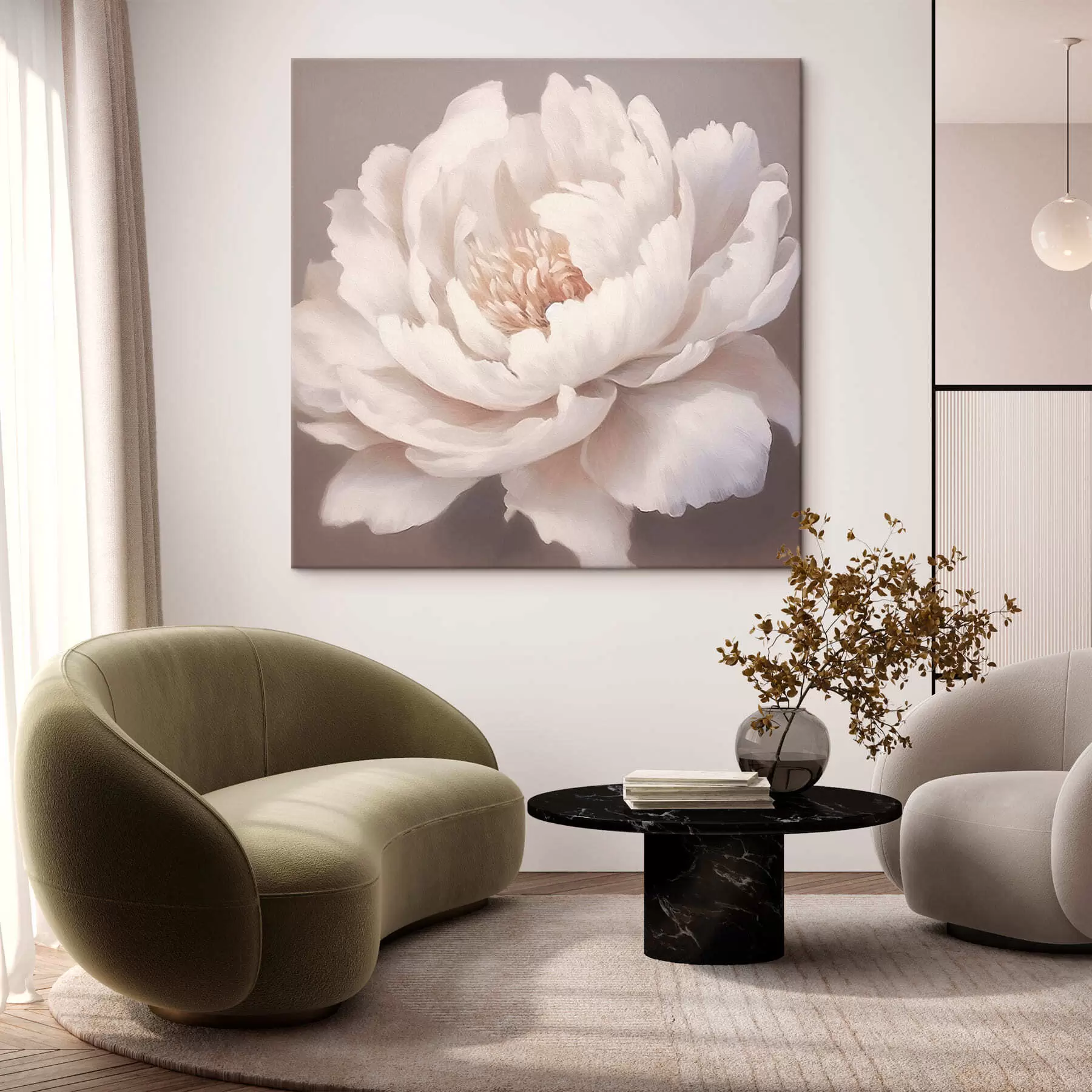 Papier peint photo Grande pivoine blanche s42637