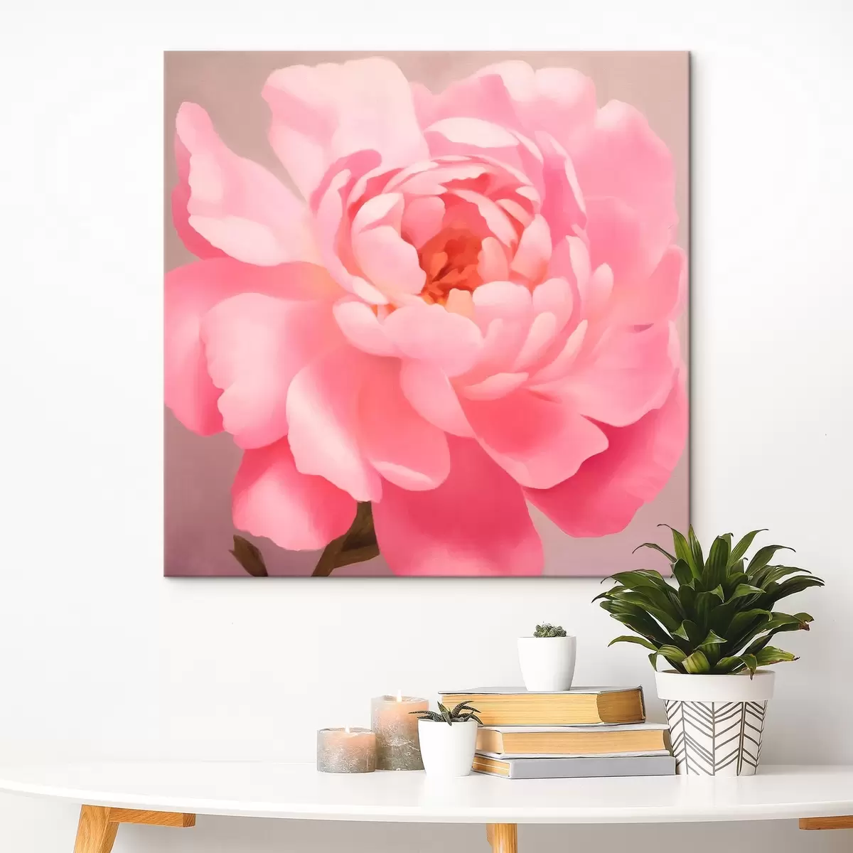  Schilderijen Grote roze pioen s42639