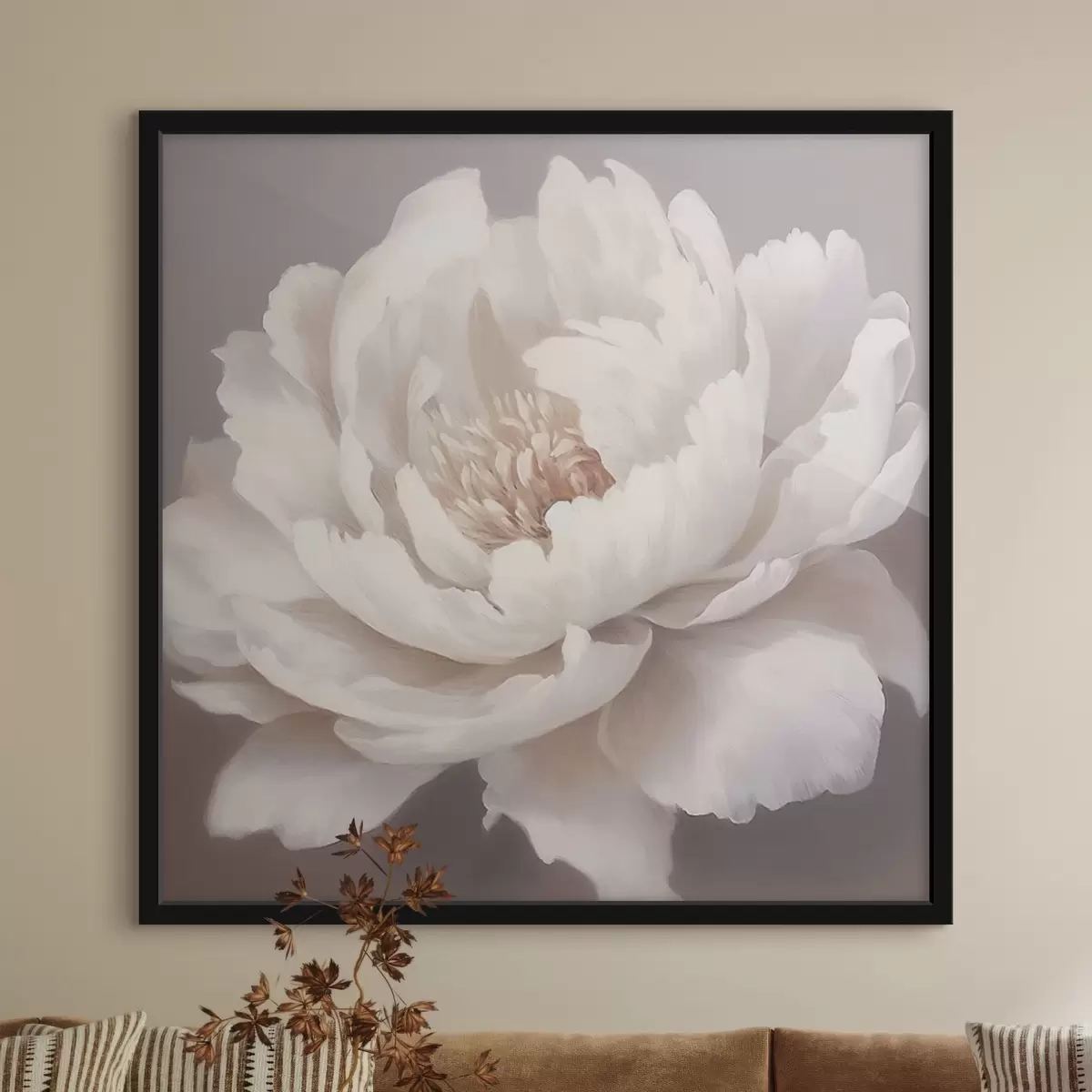 Affiche Grande pivoine blanche f42637