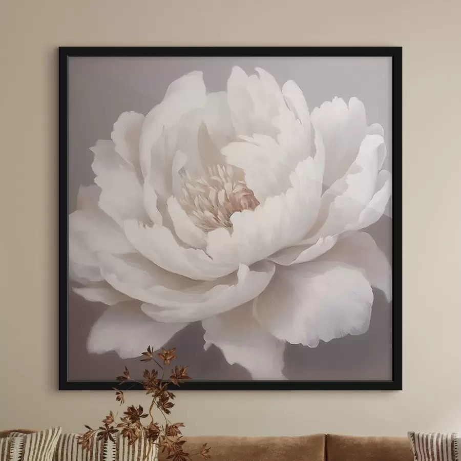 Fotobehang Grote witte pioen f42637