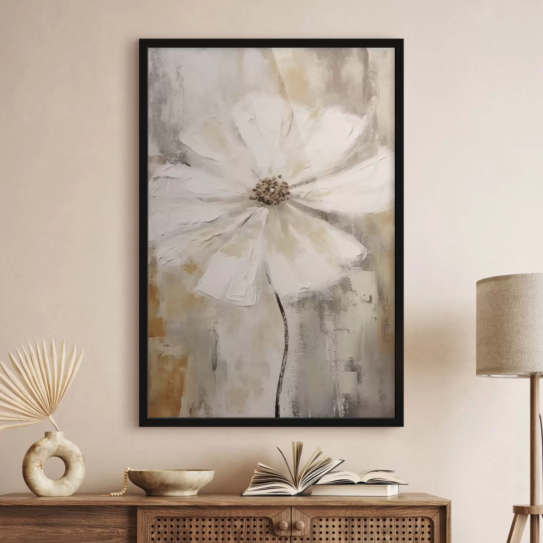 Fotobehang Witte bloemen trend f42640