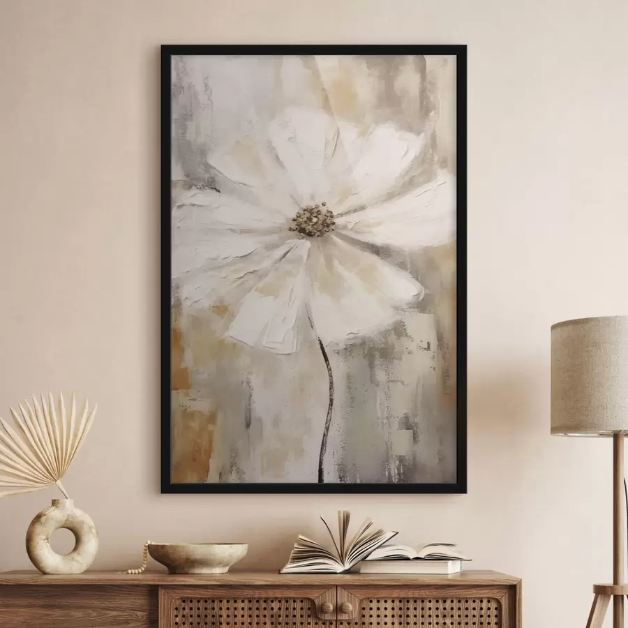 Fotobehang Witte bloemen trend f42640