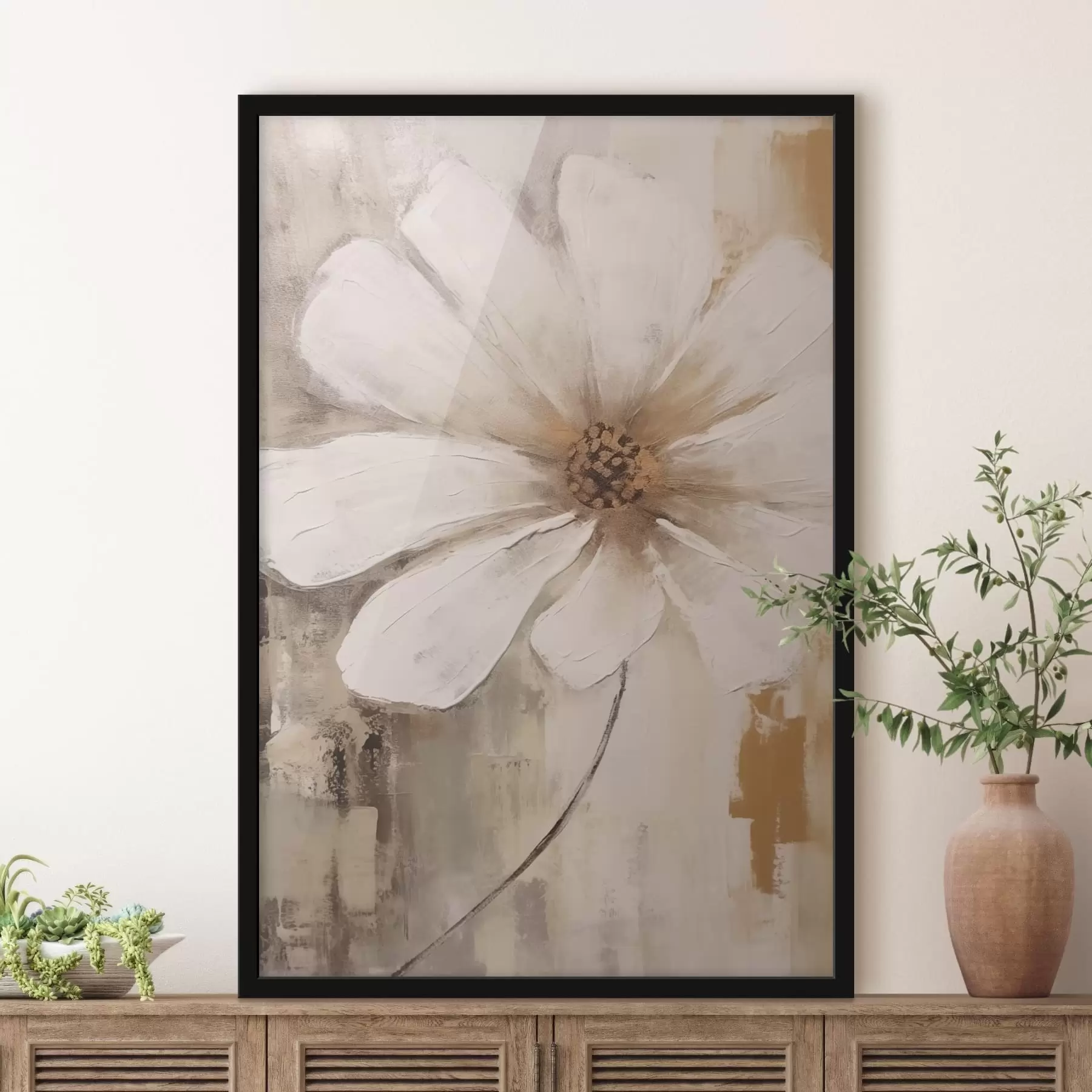Fotobehang Grote witte bloem f42641