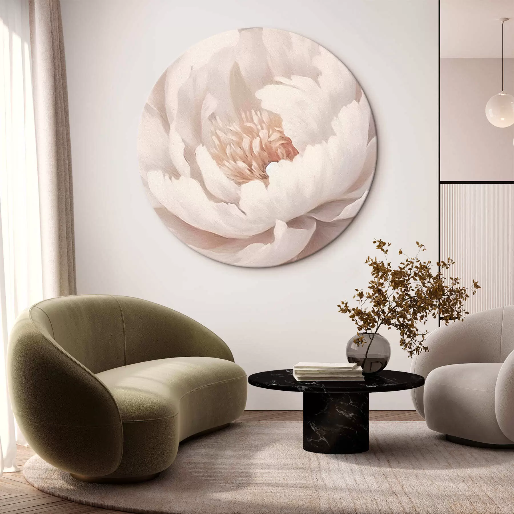  Peintures Grande pivoine blanche r42637