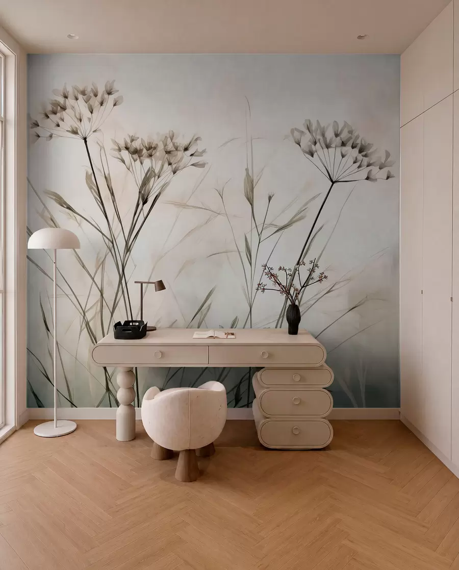 Fotobehang Kruiden in aquarel wazige stijl w02920