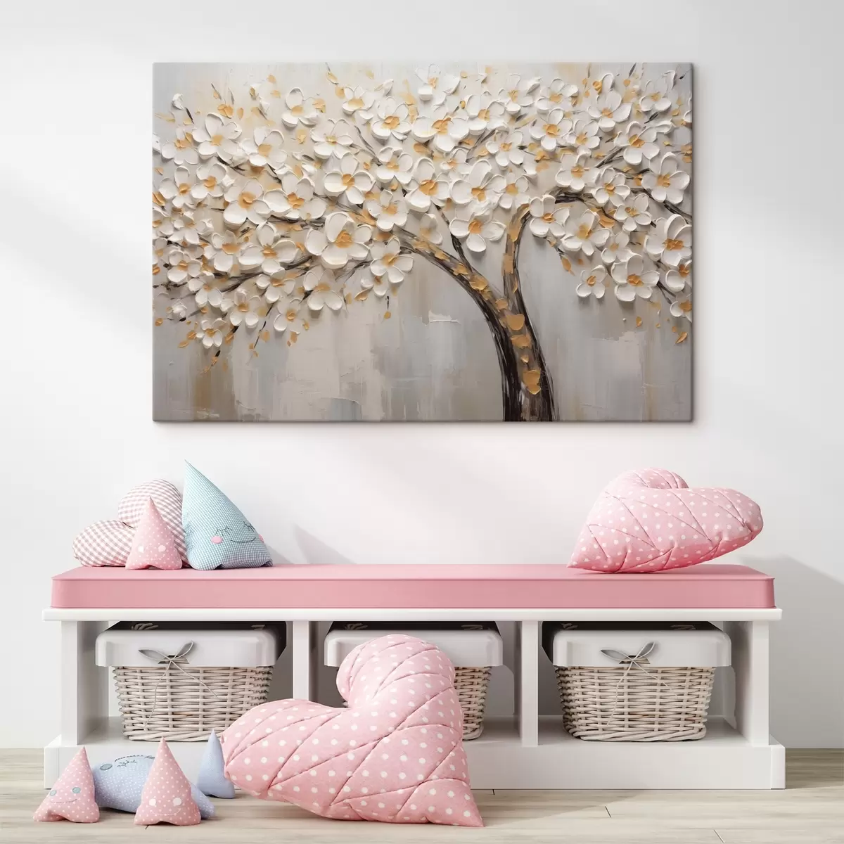  Schilderijen Volumetrisch beeld van een bloeiende boom s42658