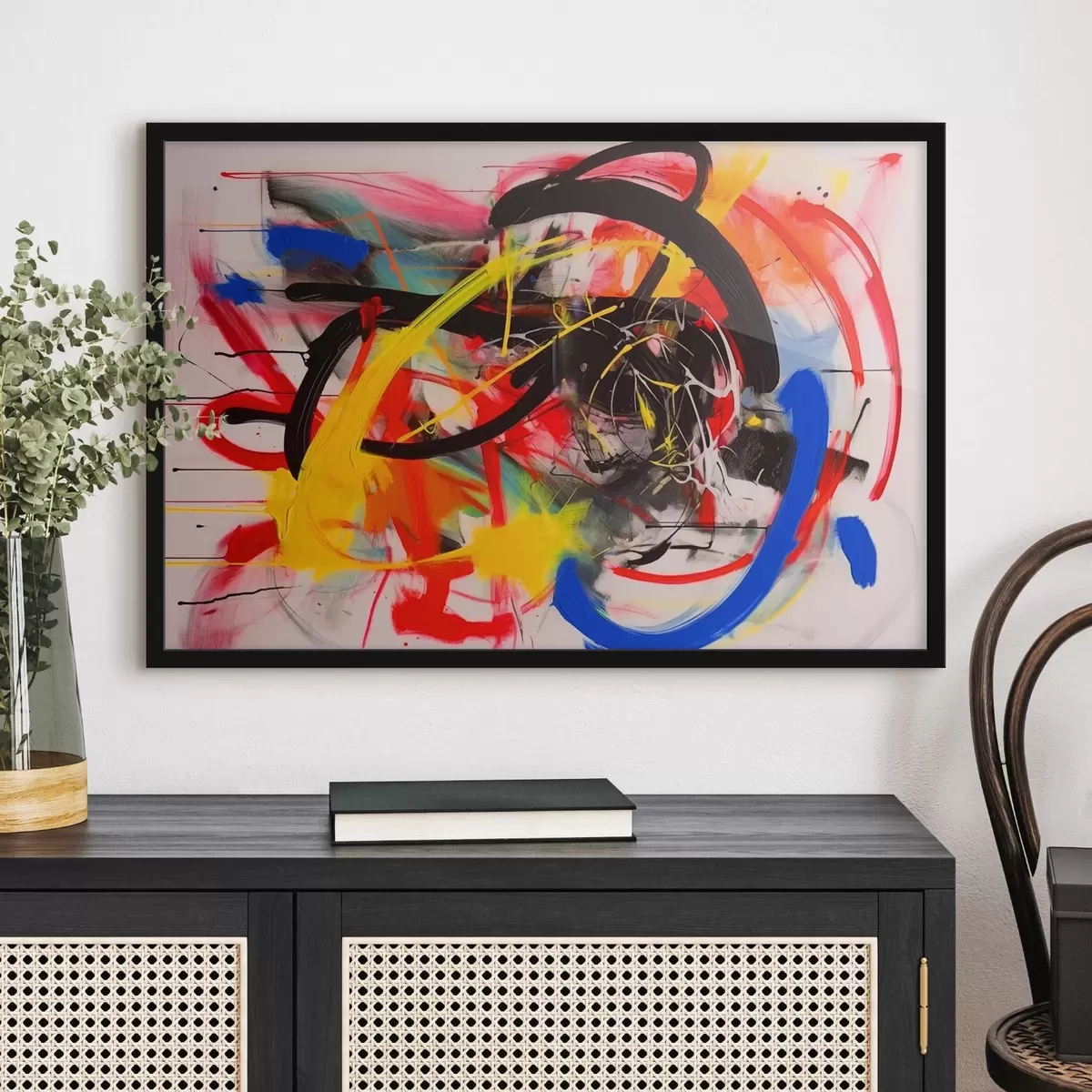 Poster Abstracte compositie in heldere kleuren f42663