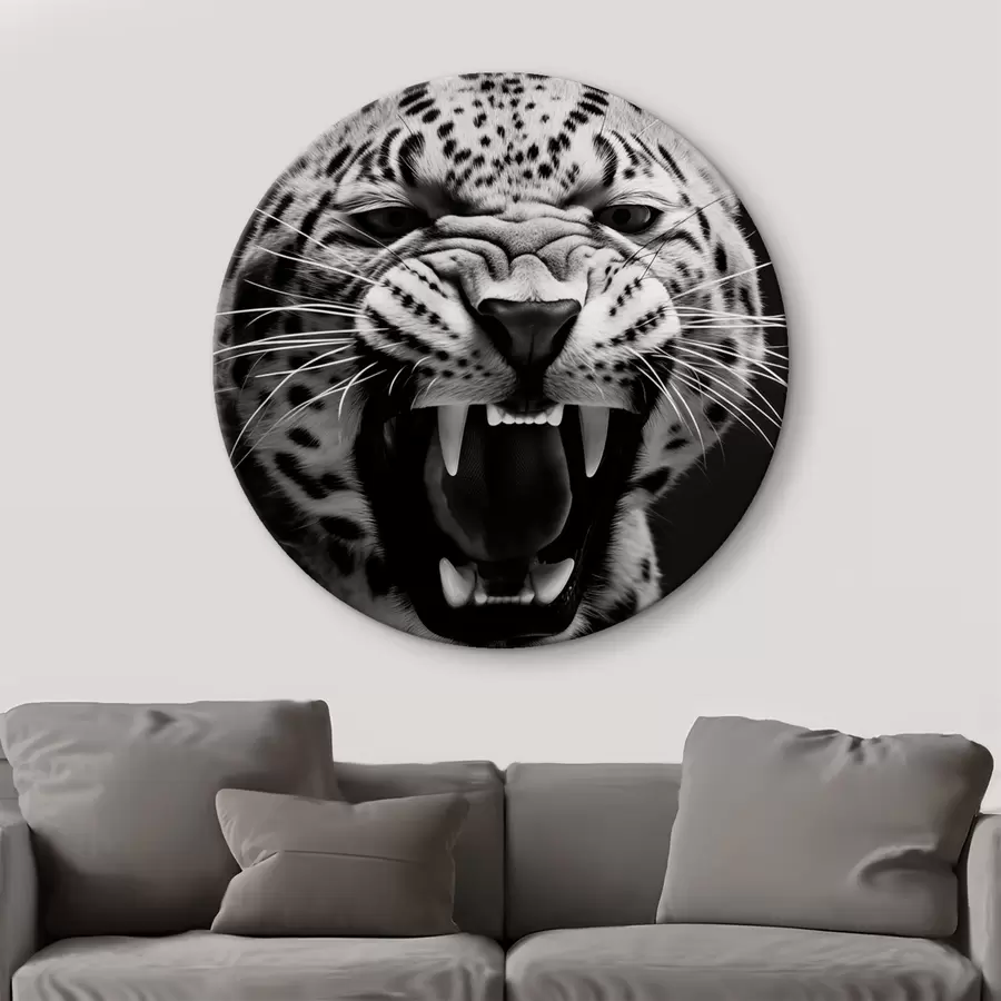  Schilderijen Luipaard in zwart-witte stijl r42646