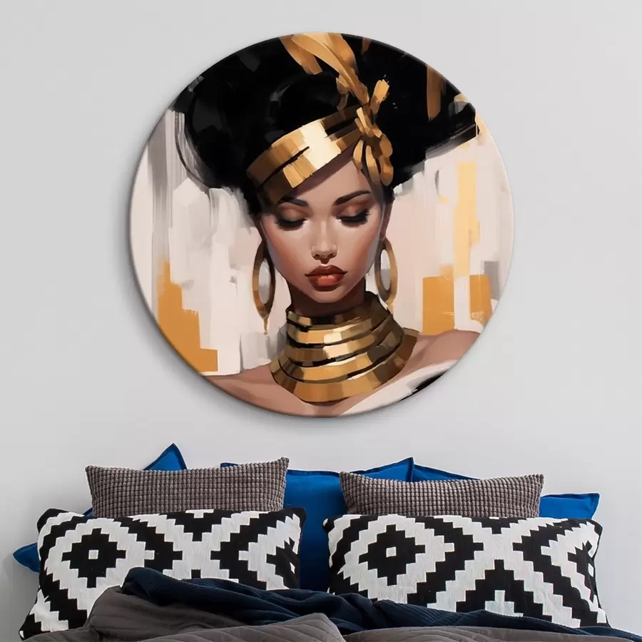  Schilderijen Portret van een vrouw met moderne etnische stijl r42648