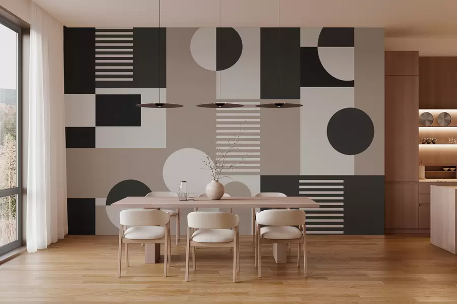 Fotobehang Geometrische vormen in donkere kleuren w02916v3