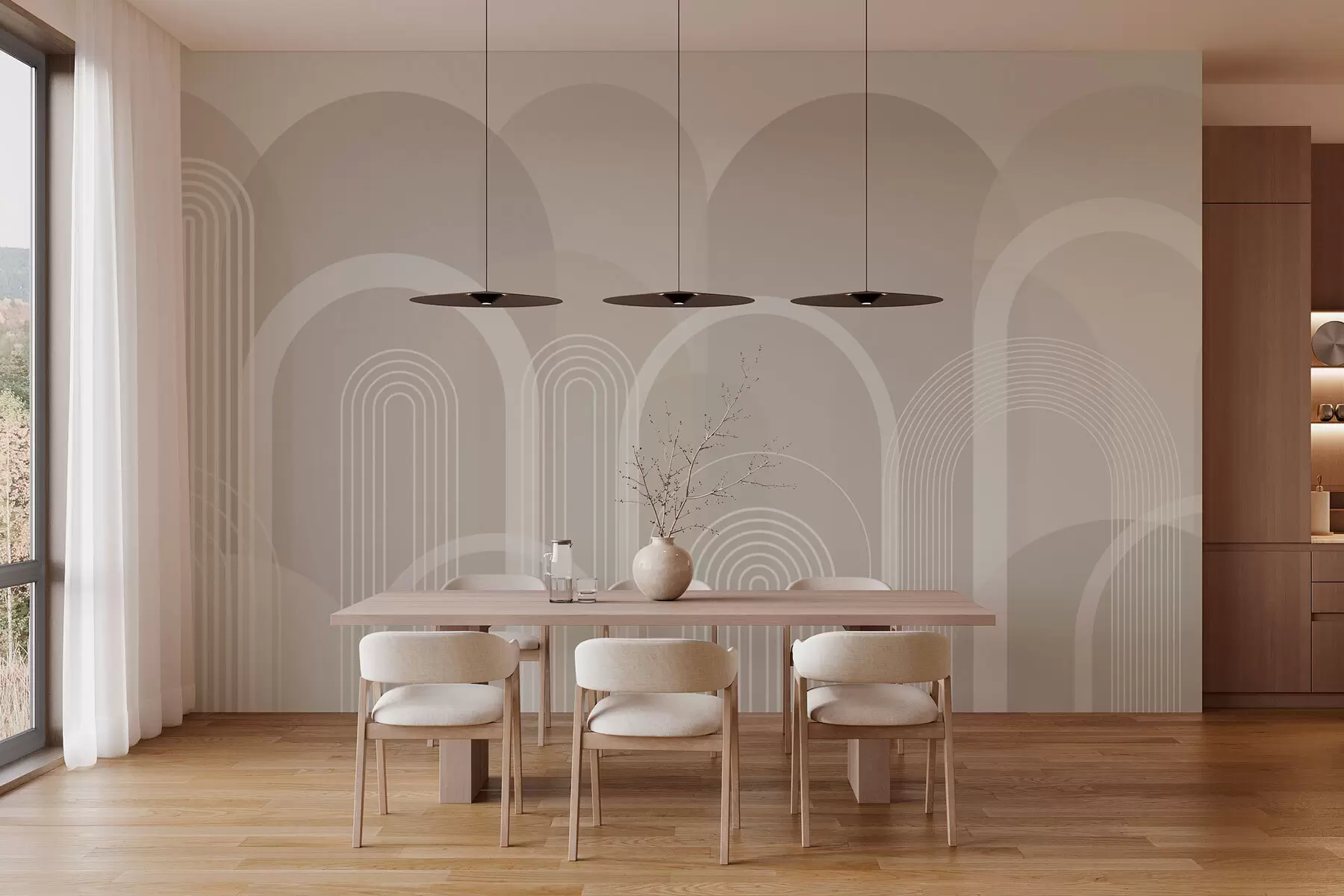 Fotobehang Geometrische bogen boho w02935v1