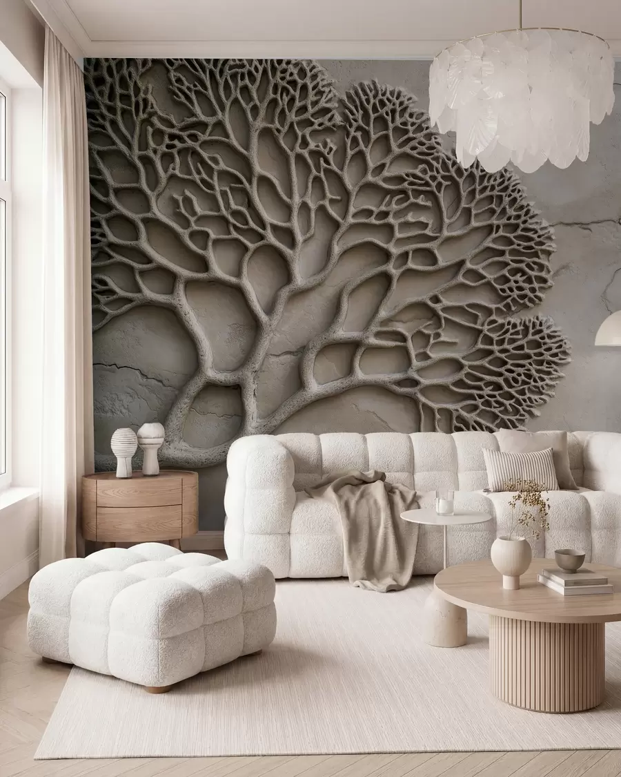 Fotobehang Behang in reliëfstijl met hout en scheuren w02908