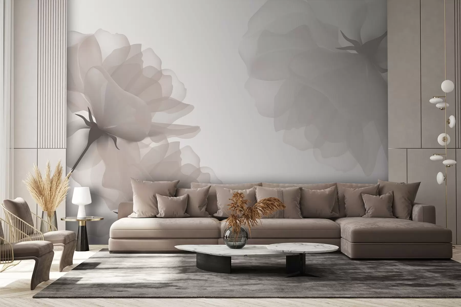 Fotobehang Delicate grote bloemen w02967