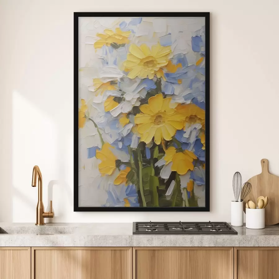 Fotobehang Abstracte bloemen imitatie van schilderstreken f42753