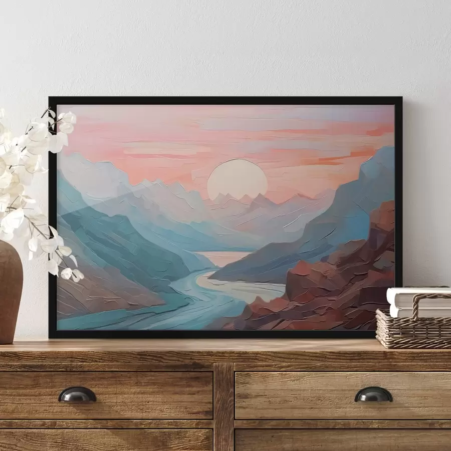 Papier peint photo Paysage de montagne abstrait f42754