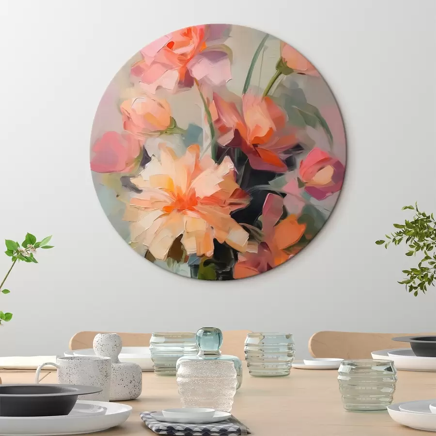  Peintures Chrysanthèmes dans un vase imitation de touches de peinture r42745