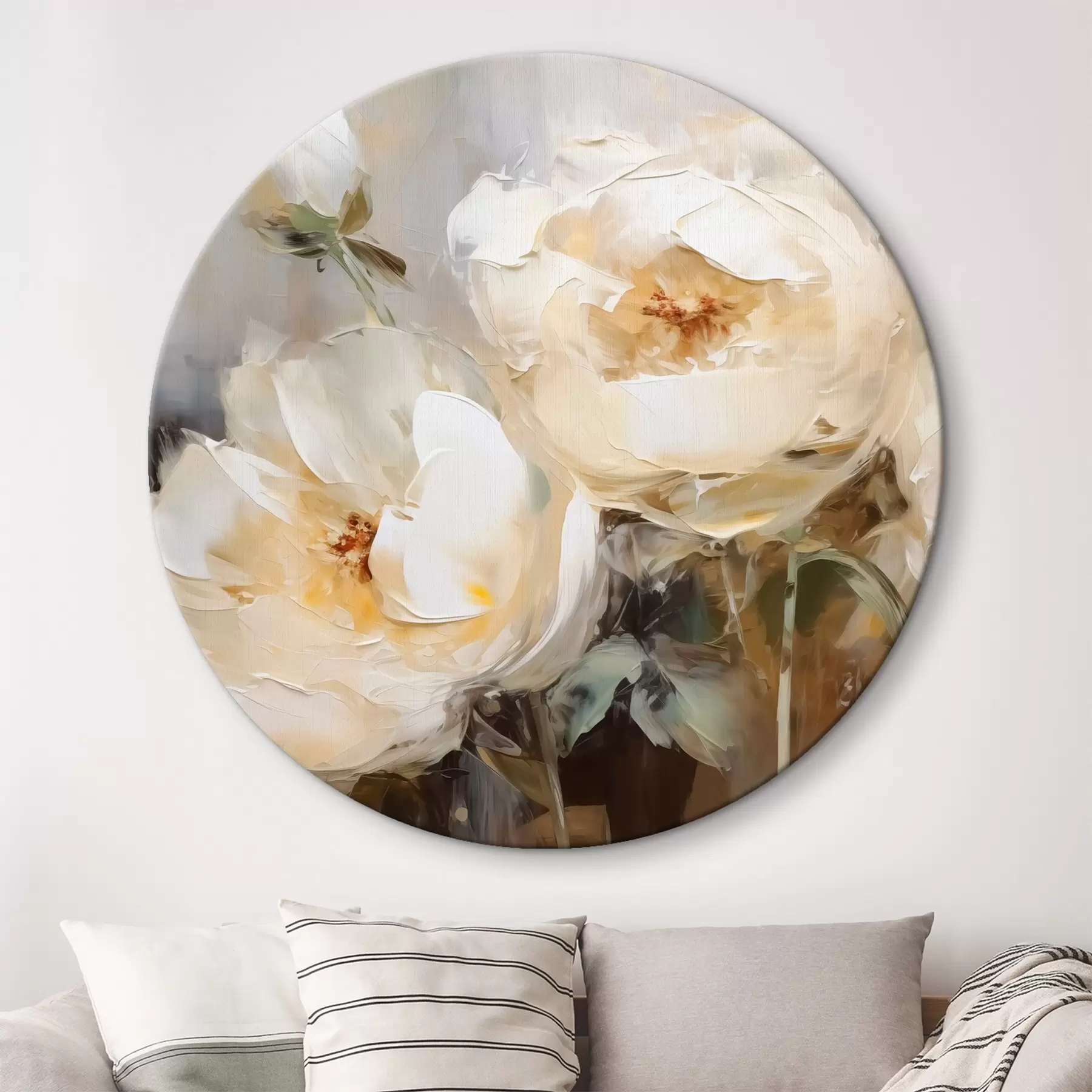  Peintures Peinture imitation pivoines blanches r42752