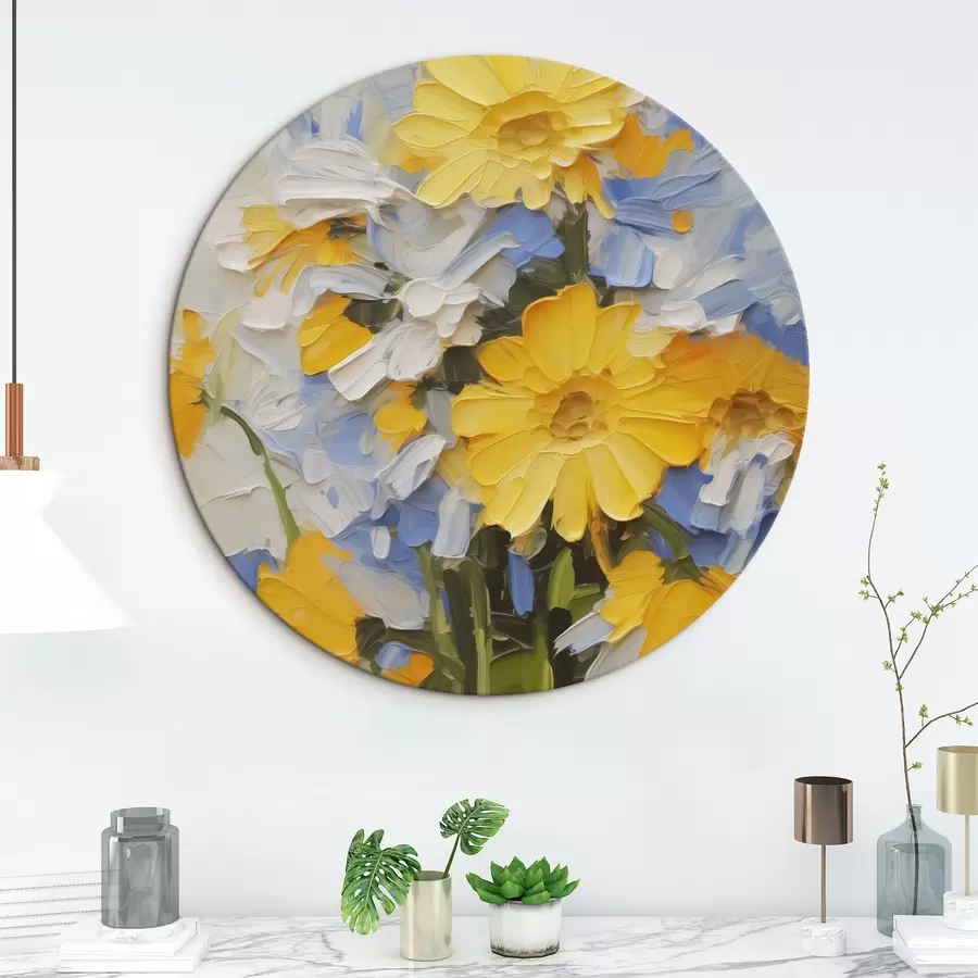  Peintures Fleurs abstraites imitant les traits d'une peinture r42753