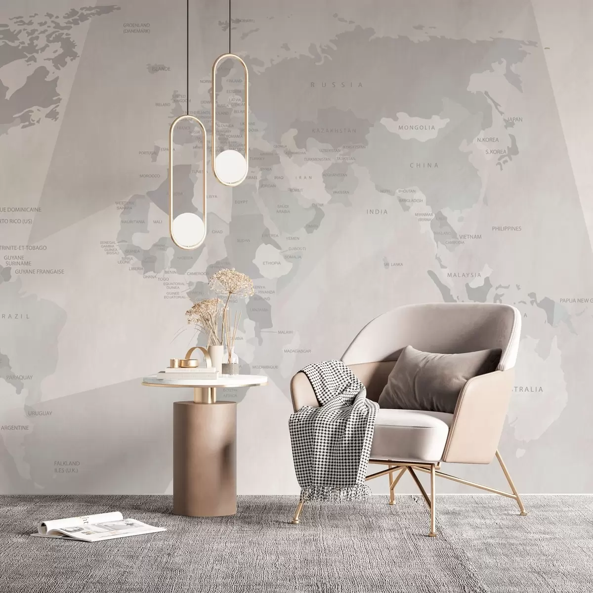 Fotobehang Wereldkaart en geometrie w03006