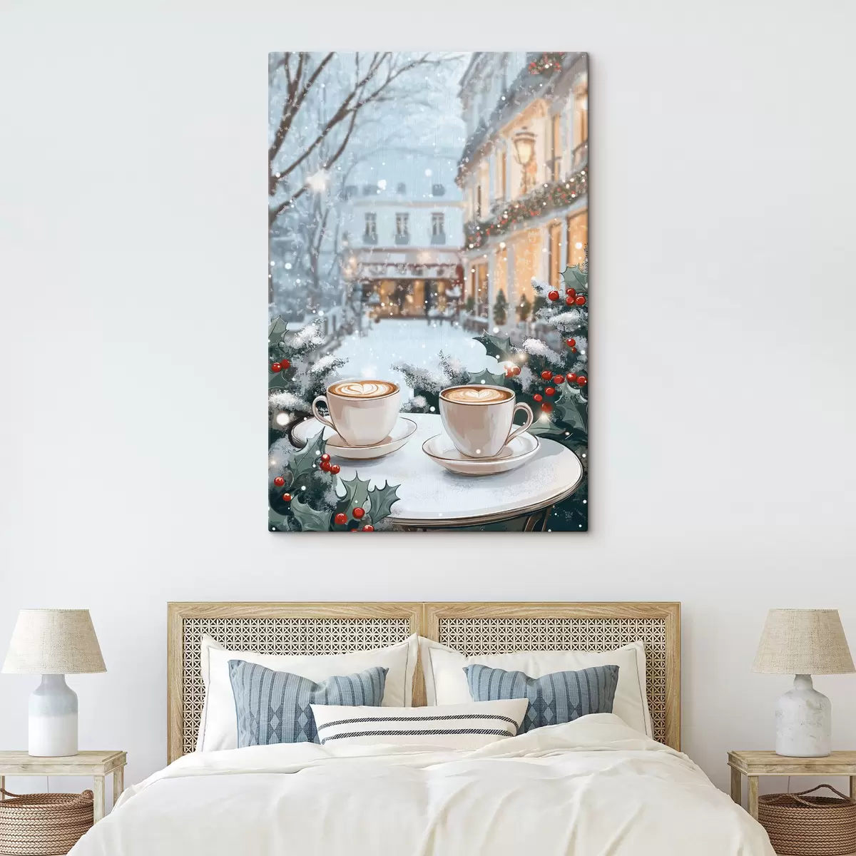  Peintures Tasses de café dans un café confortable, esthétique hivernale, style boho s42797